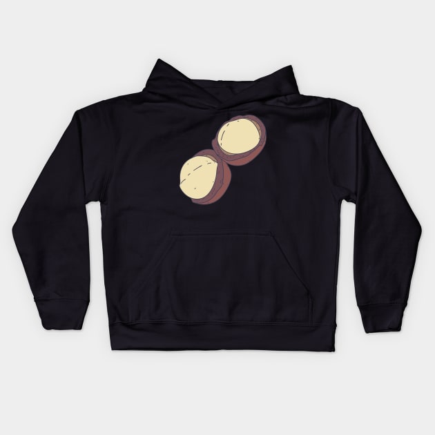 Macadamia - Hard Shell - Nutritionist Fruit Kids Hoodie by DeWinnes